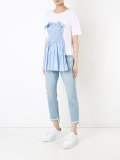 smocked gingham insert T-shirt