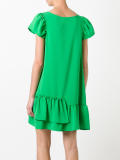 asymmetric ruffle shift dress