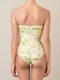 floral print strapless swimsuit