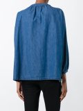 lace-up denim blouse