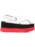 striped platform sandals