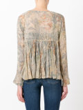 palms print ruffled blouse