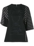 Inside out effect frog print t-shirt