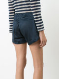 perforated satin shorts