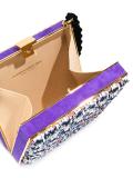 tasseled boucle clutch