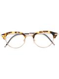 tortoiseshell accent round glasses