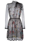 floral embroidered tulle dress