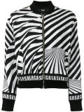 logo band bomber jacket