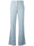 raw hem flared trousers