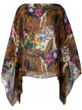 floral print flared blouse