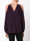 cold-shoulder V-neck blouse