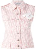 monogram print denim jacket