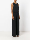 slit wide leg jumpsuit 