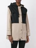 buttoned hooded coat