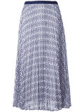 pleated floral lace skirt