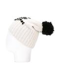 embellished pompom beanie