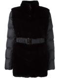 padded contrast panel coat