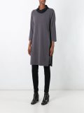 contrast cowl neck dress