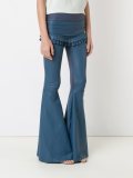 leather flared trousers