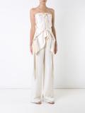 fluid drape strapless top