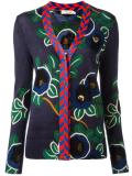 floral pattern buttoned cardigan