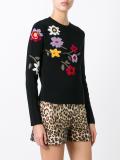 crochet flower appliqué jumper