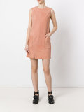 patch pockets leather dress