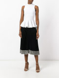 lace-trimmed crepe skirt