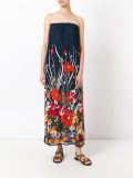 floral print strapless dress