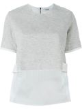 contrast sleeve side applique detail cropped T-shirt