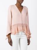 V-neck buttoned blouse