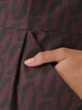 pleated details printed jumpsuit