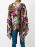 floral print flared blouse