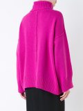 raw edge turtleneck pullover