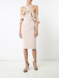 fitted ruffle trim dress