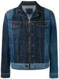 two-tone zipped denim jacket