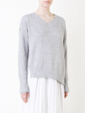 bouclé sweater with asymmetric hem