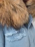 zipped denim coat