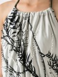 foliage print halterneck dress