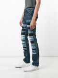 striped slim-fit jeans