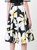 Magnolia print a-line skirt