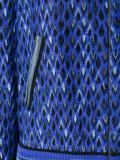 pattern zipped cardigan