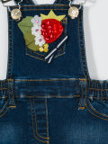 embellished layered denim dress