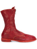 front zip calf-length boots