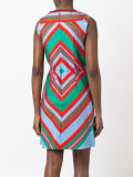 geometric print flared dress