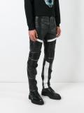 ribbed zipped detailing trousers