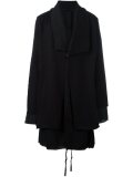 layered hem hooded coat