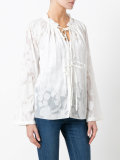 sheer tie-up blouse