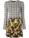 contrast pattern dress