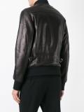 pins leather bomber jacket